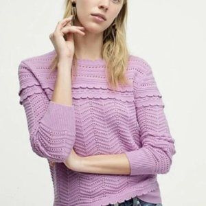 NWT J.Crew Crewneck Scalloped Pointelle XXS